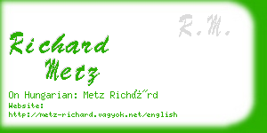 richard metz business card